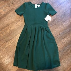 LULAROE Green Amelia Dress, size small. ☘️